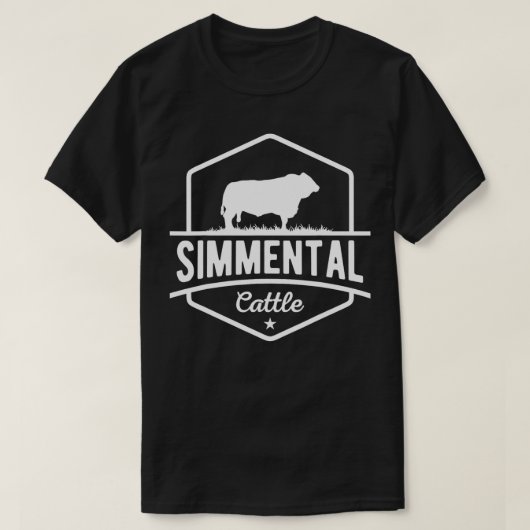 Koe Boer Simmental Rundvee TShirt (Design voorkant)