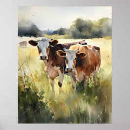 Koe Boerderij Animal Art Print Poster