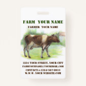 Koe boerderij badge (Achterkant)