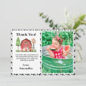 Koe Boerderij / barnyard Birthday Foto bedankt  (Staand voorkant)