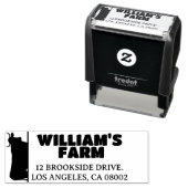 Koe Boerderij Bedrijf Uniek Leuk Retouradres Zelfinktende Stempel (In situ)