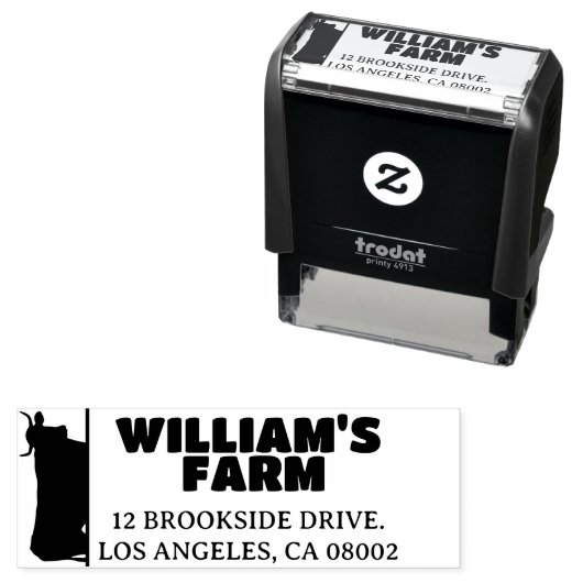 Koe Boerderij Bedrijf Uniek Leuk Retouradres Zelfinktende Stempel (In situ)