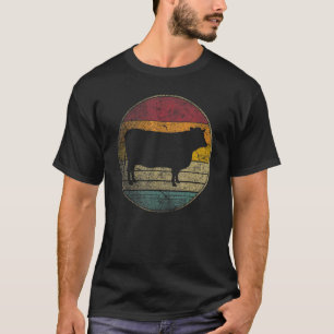 Koe Boerderij boer Verdrukte Retro 70s 80s T-shirt