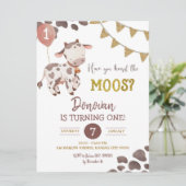 Koe Boerderij Boy Baby shower Uitnodiging (Staand voorkant)