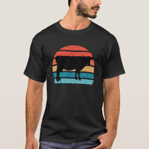 Koe Boerderij Dier Silhouet Afbeelding op een Retr T-shirt