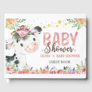 Koe Boerderij Dieren Barnyard baby shower gastenbo Gastenboek