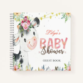 Koe Boerderij Dieren Barnyard baby shower gastenbo Notitieboek