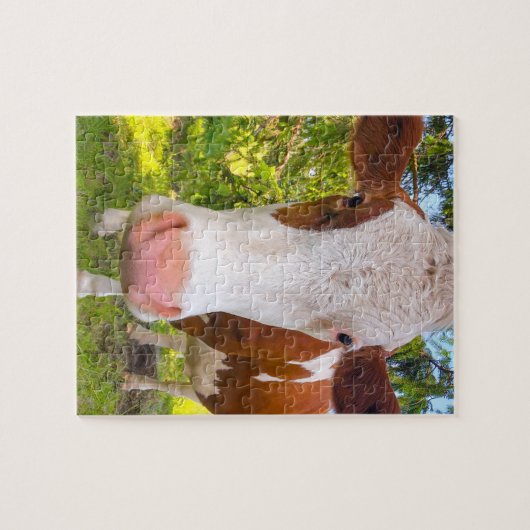 Koe Boerderij Dierfoto Legpuzzel (Horizontaal)