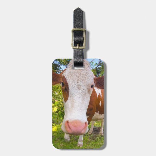 Koe Boerderij Dierfoto Persoonlijke naam Bagagelabel (Voorkant verticaal)