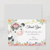 Koe boerderij dierlijk baby shower bedankje bedankkaart (Voorkant / Achterkant)