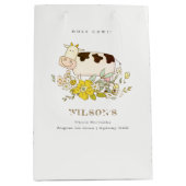 Koe Boerderij Floral Kind elke zondag Medium Cadeauzakje (Voorkant)