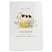 Koe Boerderij Floral Kind elke zondag Medium Cadeauzakje (Achterkant)