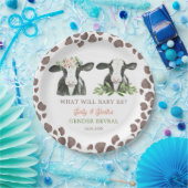 Koe Boerderij Gender Reveal Paper Bord (Feest)