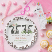Koe Boerderij Gender Reveal Paper Bord (Feest)
