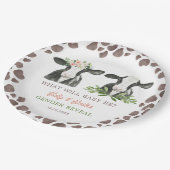 Koe Boerderij Gender Reveal Paper Bord (Gekanteld)