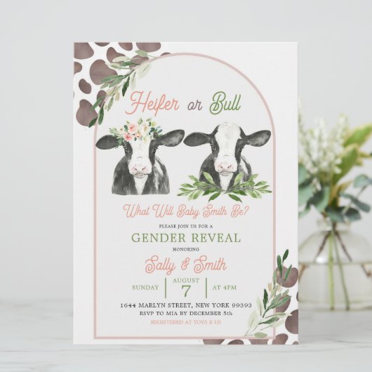 Koe Boerderij Genderonderzoek Uitnodiging (Staand voorkant)