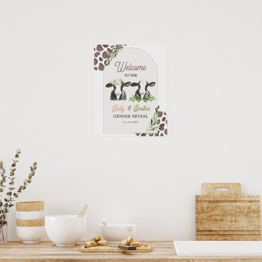 Koe Boerderij Geslacht Onthaal Welkomstbord Poster (Keuken)