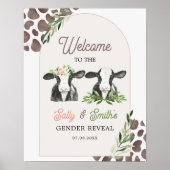 Koe Boerderij Geslacht Onthaal Welkomstbord Poster (Voorkant)