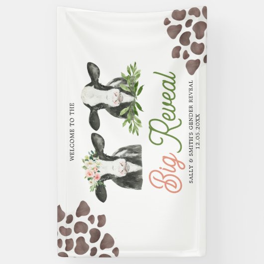 Koe Boerderij Geslacht onthullen grote banner (Verticaal)