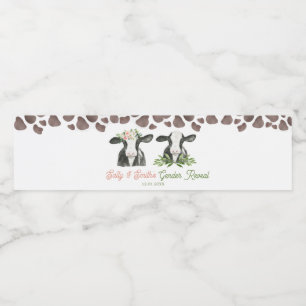 Koe Boerderij Geslacht Onthullen Waterfles Label Etiket