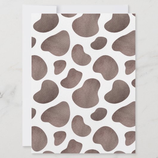 Koe Boerderij Girl Floral Baby shower Kaart (Achterkant)