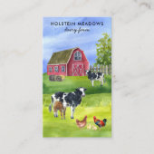 Koe Boerderij Holstein Dairy Waterverf Visitekaartje (Voorkant)