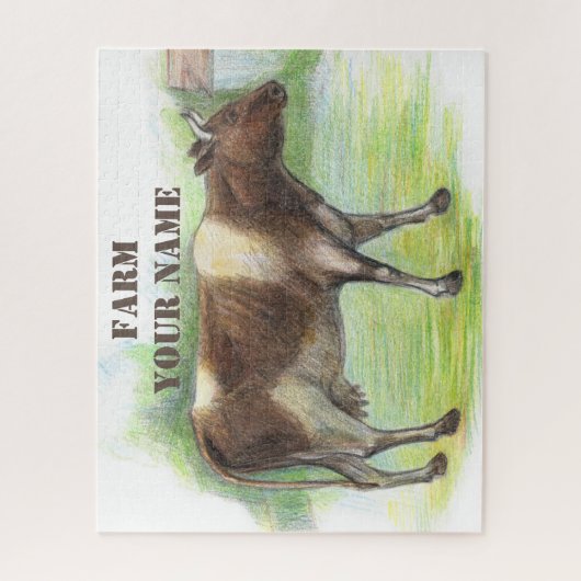 Koe boerderij legpuzzel (Verticaal)