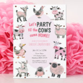 Koe Boerderij meisjes tweede verjaardag Kaart