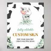 Koe Boerderij op dag van geboorte Tabelteken Poster (Voorkant)