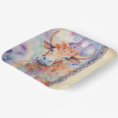 Koe Boerderij Paarse Papieren Bordje (Gebogen)