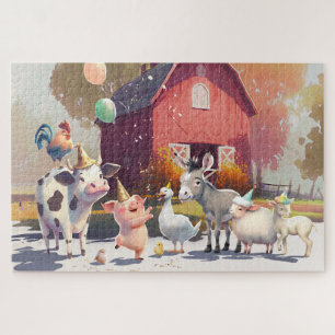 Koe boerderij partij dieren Barn Donkey Goose Pig Legpuzzel