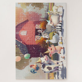 Koe boerderij partij dieren Barn Donkey Goose Pig Legpuzzel