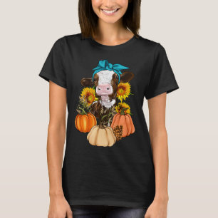 Koe Boerderij pompoen Boerderij Herfst Thanksgivin T-shirt
