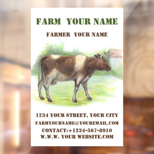 Koe boerderij raamsticker (Vel 2)