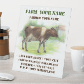 Koe boerderij reclamebord met voetstuk (Insitu)