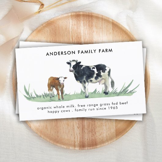 Koe Boerderij Rundvlees Vrij bereik Melk QR-code Visitekaartje