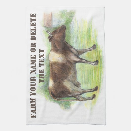 Koe boerderij theedoek (Verticaal)