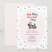 Koe Boerderij tweede verjaardag Kaart (Voorkant / Achterkant)