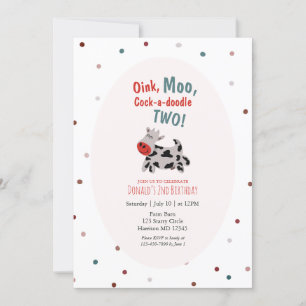 Koe Boerderij tweede verjaardag Kaart
