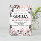 Koe Boerderij Verjaardagsfeestuitnodiging Kaart (Staand voorkant)