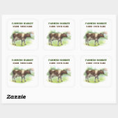 Koe boerderij vierkante sticker (Vel)