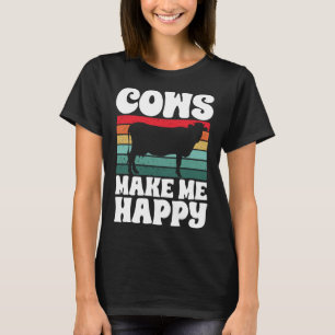 Koe Boerderijdieren Koeien maken me blij T-shirt