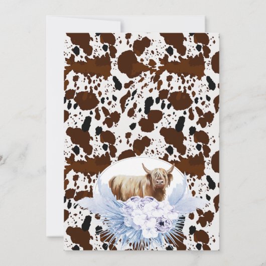 Koe Boho Floral Baby shower Kaart (Achterkant)