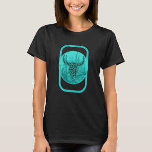 Koe Boho Koe Schedels Luipaard Koe Fan Boerderijdi T-shirt