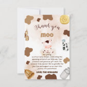 Koe Boho rustiek Baby shower Bedankkaart (Voorkant)