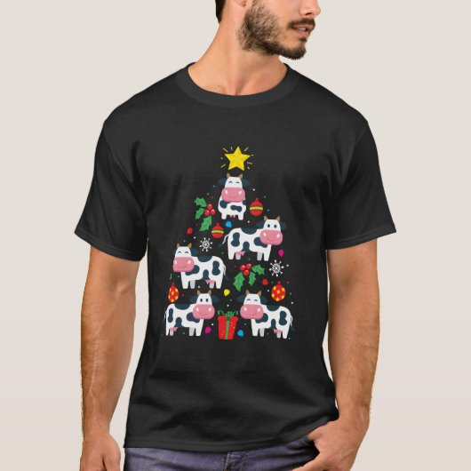 Koe Boom Ornat Decor T-shirt (Voorkant)