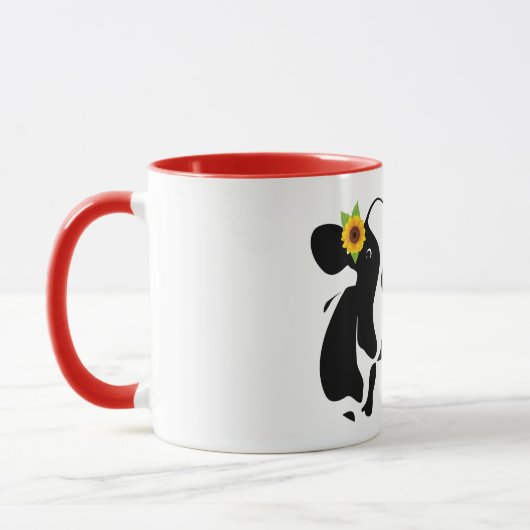 Koe boven tweetone koffie-Mok Mok (Links)