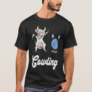 Koe Bowler Bowling Pin Grappig Bowling Strike Bowl T-shirt