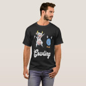 Koe Bowler Bowling Pin Grappig Bowling Strike Bowl T-shirt (Voorkant volledig)