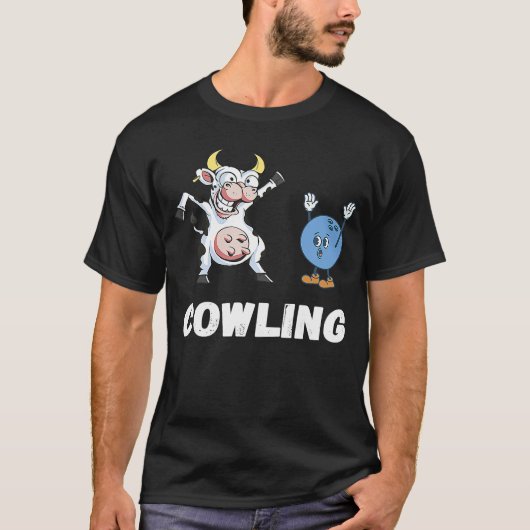 Koe Bowling Bal Bowler Strike Bowling Pin Grappig T-shirt (Voorkant)